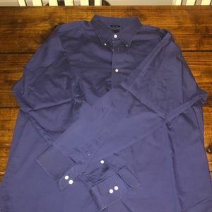Men’s Chaps Dress Shirt Sz 17.5 36/37 Dark Blue Non-Iron